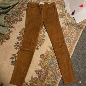 Frame Suede like Cognac Real Leather Pants Size 26
